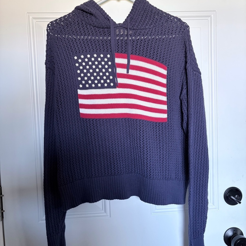 Universal Thread Navy Hoodie with Flag Design - Picture 2 of 5